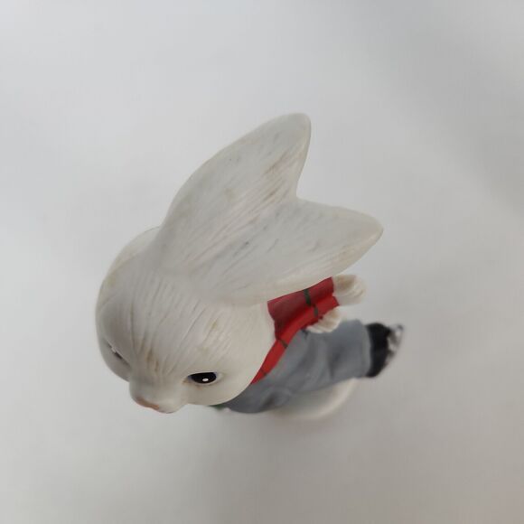 VINTAGE Homco Christmas Ice Skating Bunny Rabbits Boy & Girl 4" Figurines 5305 - Picture 5 of 15